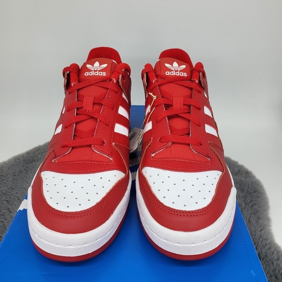 New adidas Originals Forum Low CL Scarlet Red Men's Shoes Size 9.5 - Picture 3 of 8